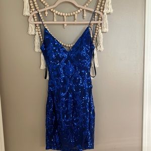 Cindra Sequin Strappy Party Dress